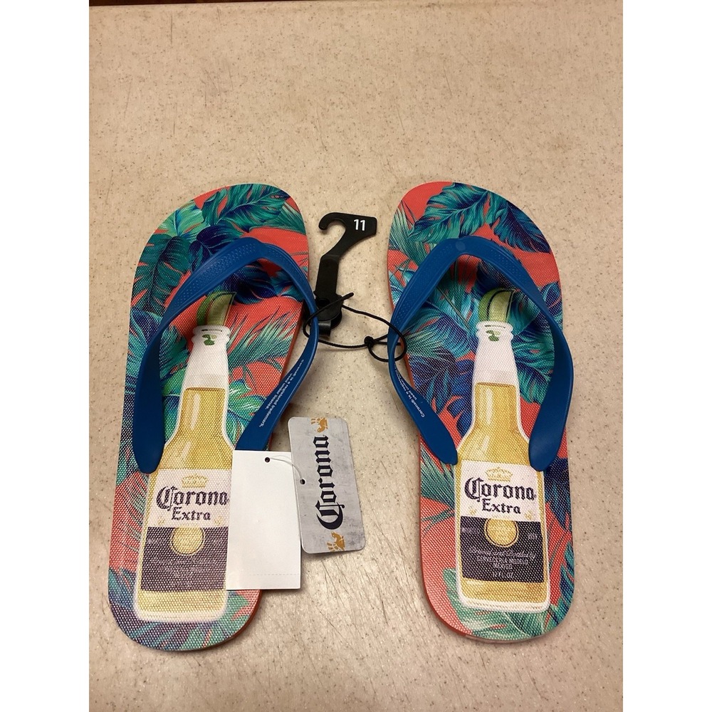 Corona Extra Beer Advertisement Sz 11 Flip Flop Vibrant Color Summer Beach Party